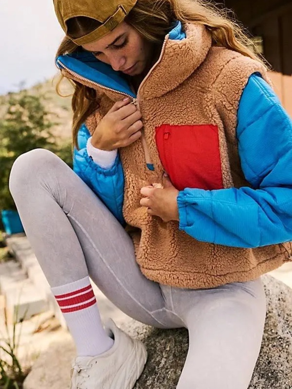 Free People FP Movement Scenic Route Colorblock 1/2 Zip Pullover - Small - Picture 2 of 10
